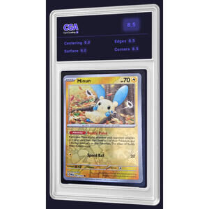 Paradox Rift Reverse Holo Minun 061/182 Pokémon TCG Card - CGA 8.5 Digital Grade